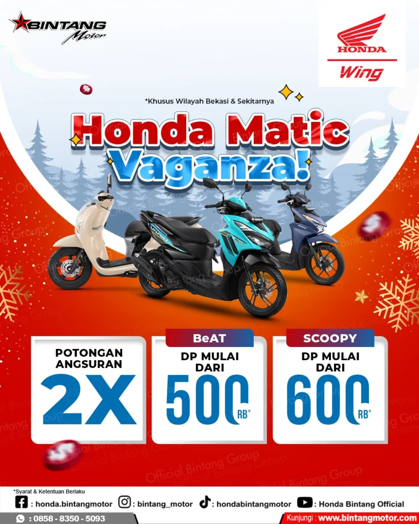 Promo Honda Matic Vaganza Bekasi dengan DP ringan untuk Beat, Scoopy, dan New Vario 125